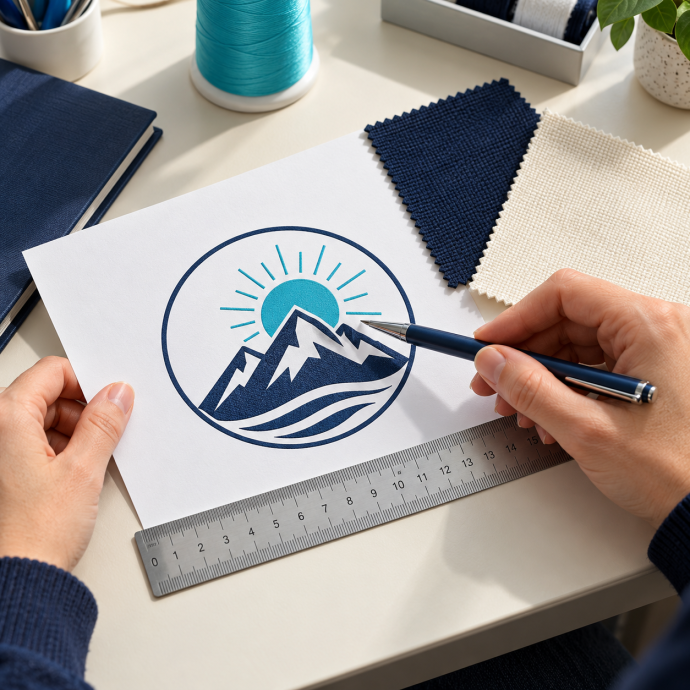 Ejemplo ilustrativo de la preparación de un picaje de bordado